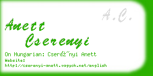 anett cserenyi business card